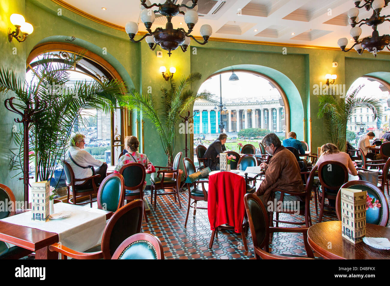 St. Petersburg, Cafe in Dom Knigi Bookshop Stock Photo