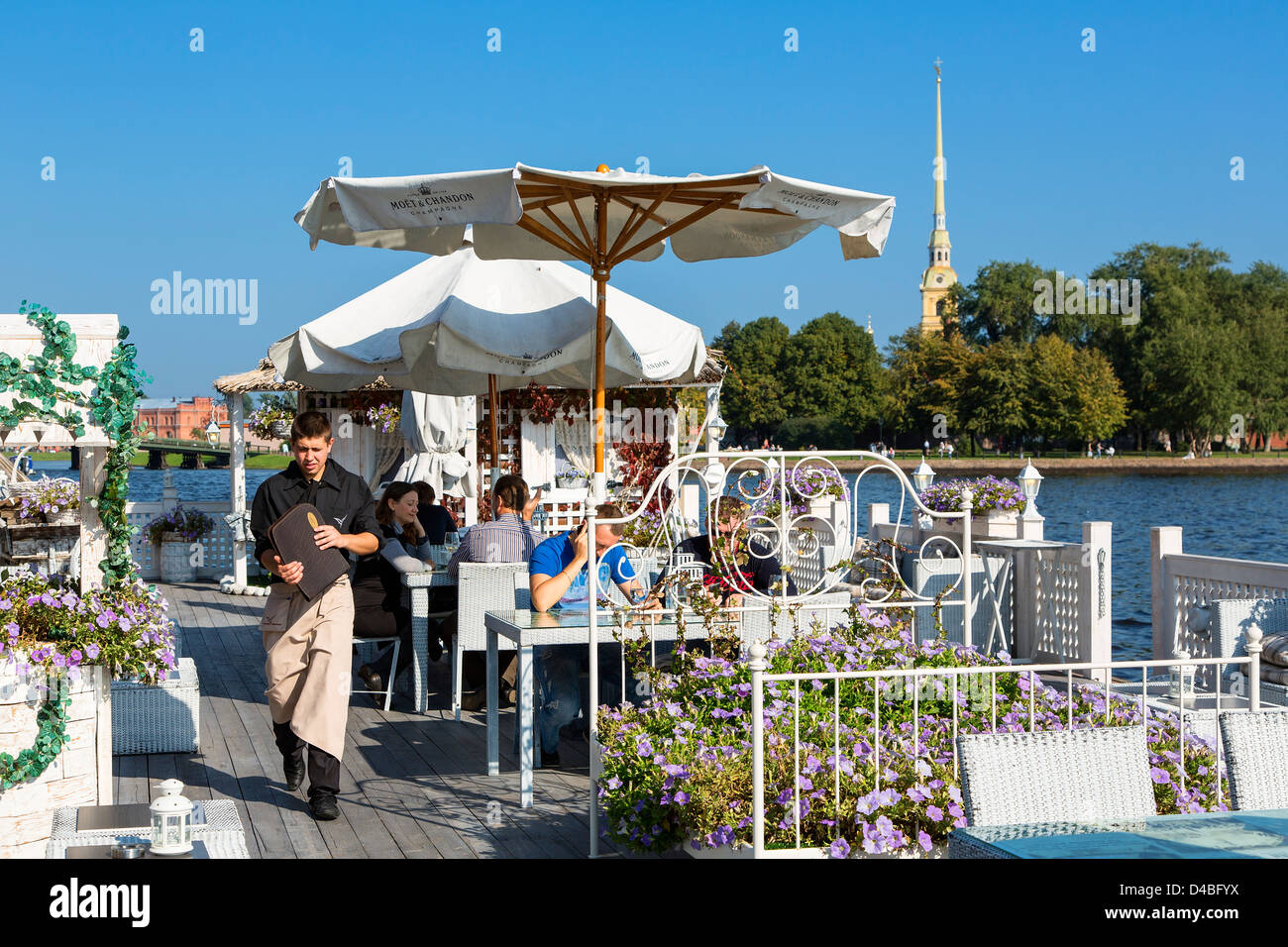 St. Petersburg, Terrace of the Flying Dutchman Restaurant Stock Photo