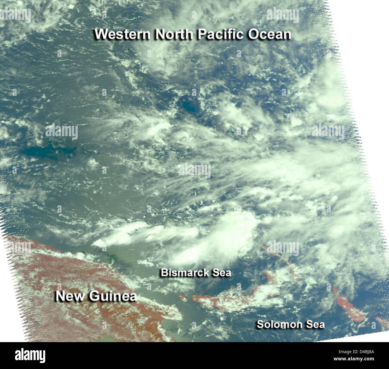 NASA’s satellites capture images of Typhoon Bopha as it moves toward the Philippines, providing essential data for weather forecasting and disaster management. Stock Photo