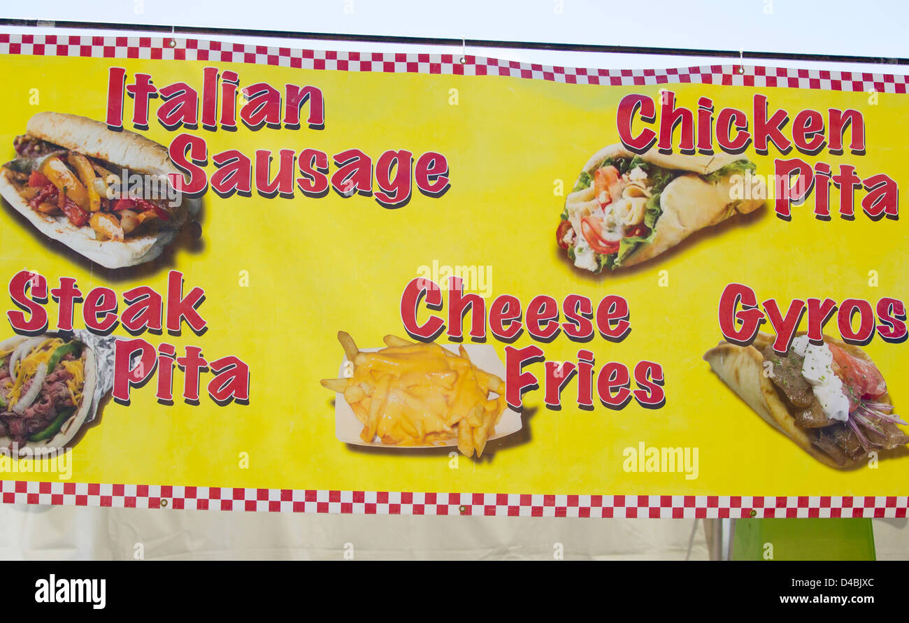 A sign at a concession in Clearwater, Florida Stock Photo