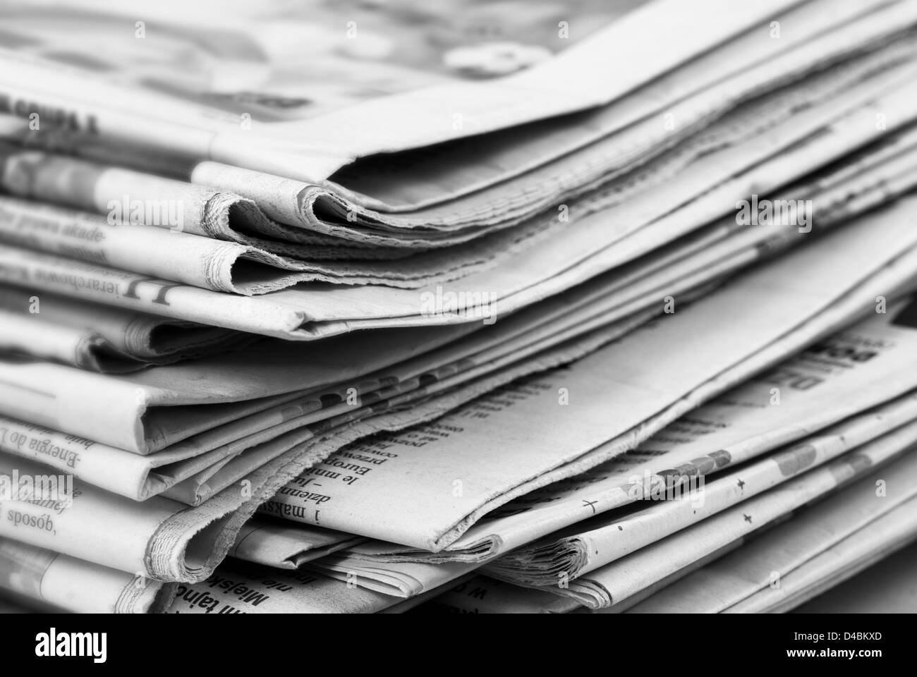 Stack of newspapers, close up Stock Photo Alamy
