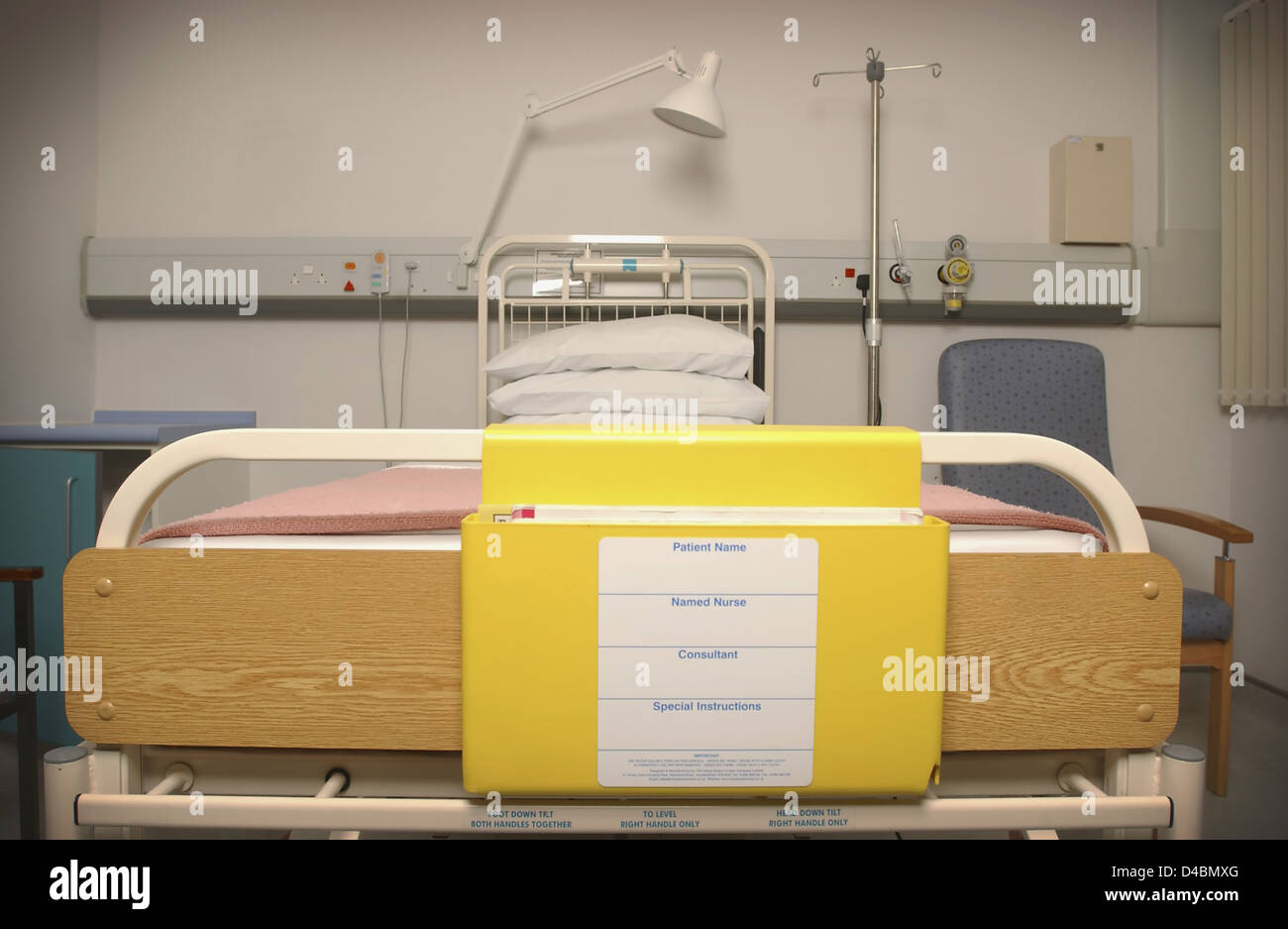 An unoccupied hospital ward bed Stock Photo Alamy