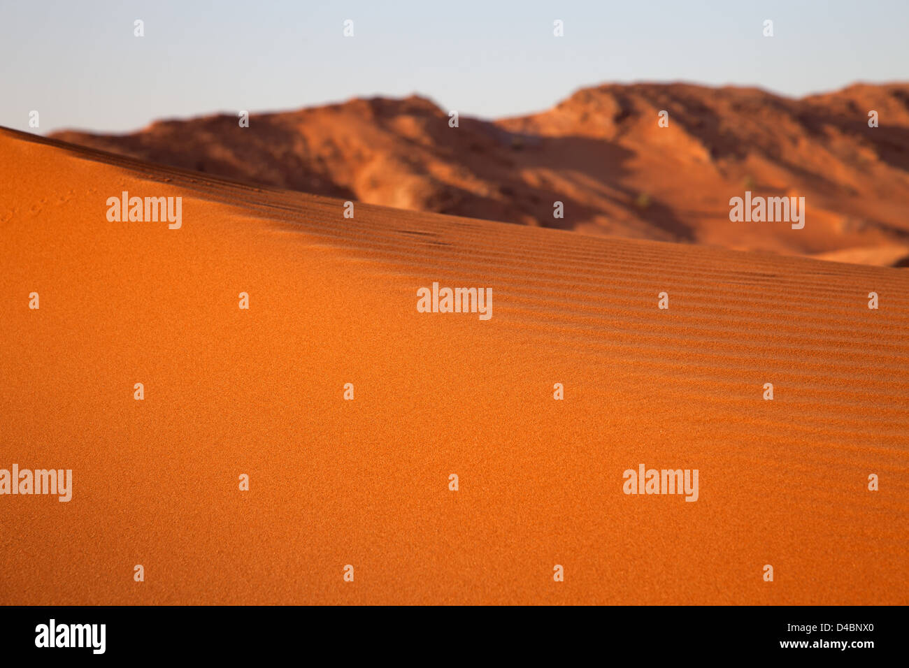 Sunset on sand dunes in Dubai, United Arab Emirates Stock Photo - Alamy