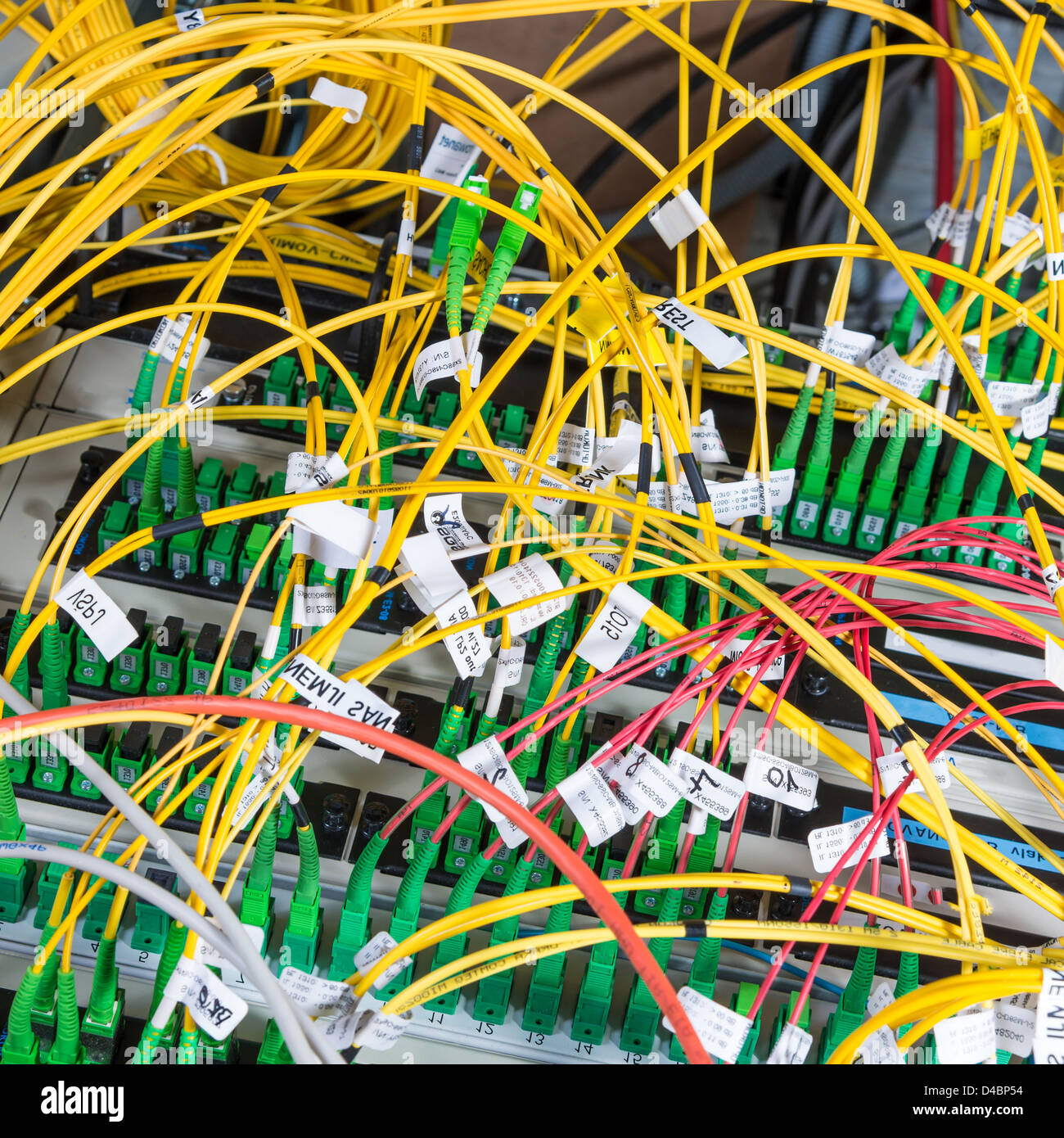 server with fiber optic cables in data center Stock Photo - Alamy
