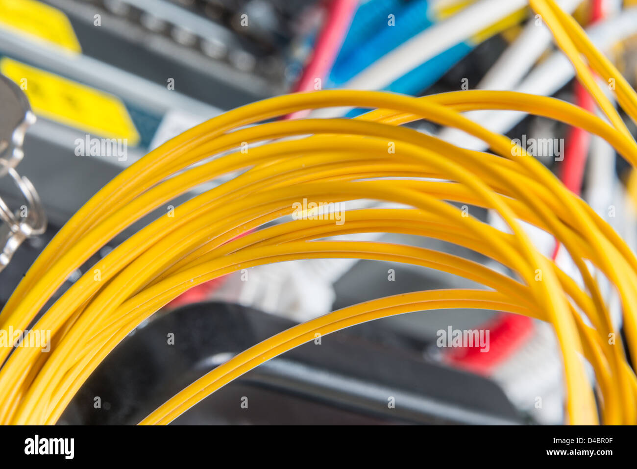 server with fiber optic cables in data center Stock Photo - Alamy