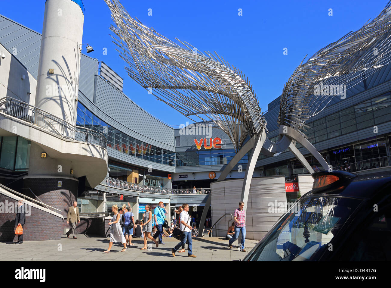 Shopping centre and cinema complex at lunchtime, in Islington, north