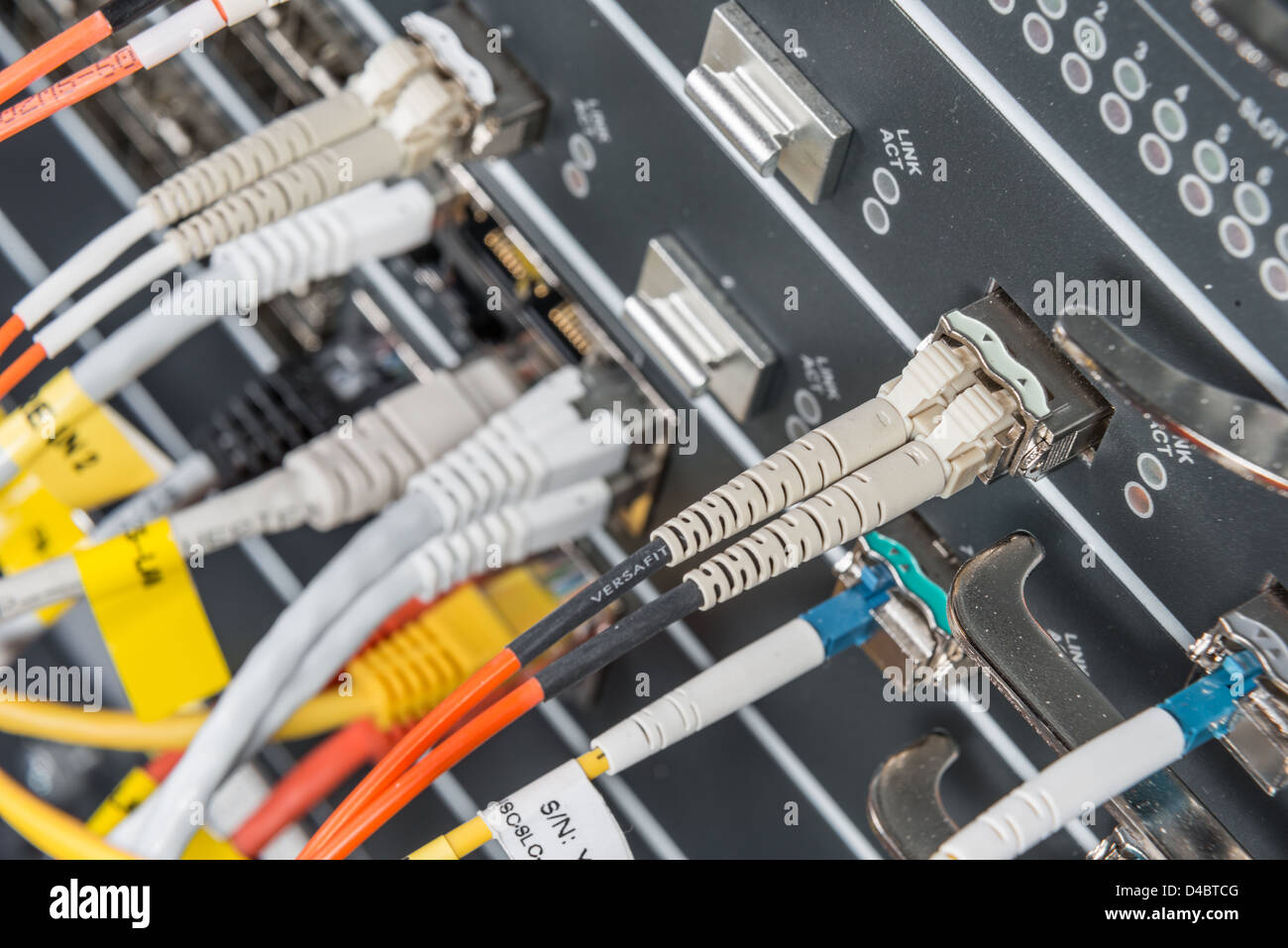 server with fiber optic cables in data center Stock Photo - Alamy