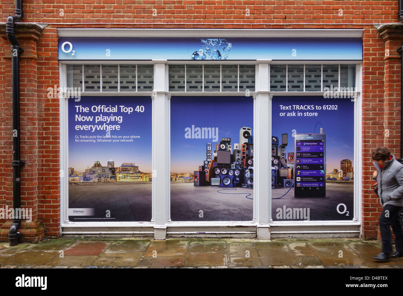 O2 Store Window Display Canterbury Kent England Stock Photo