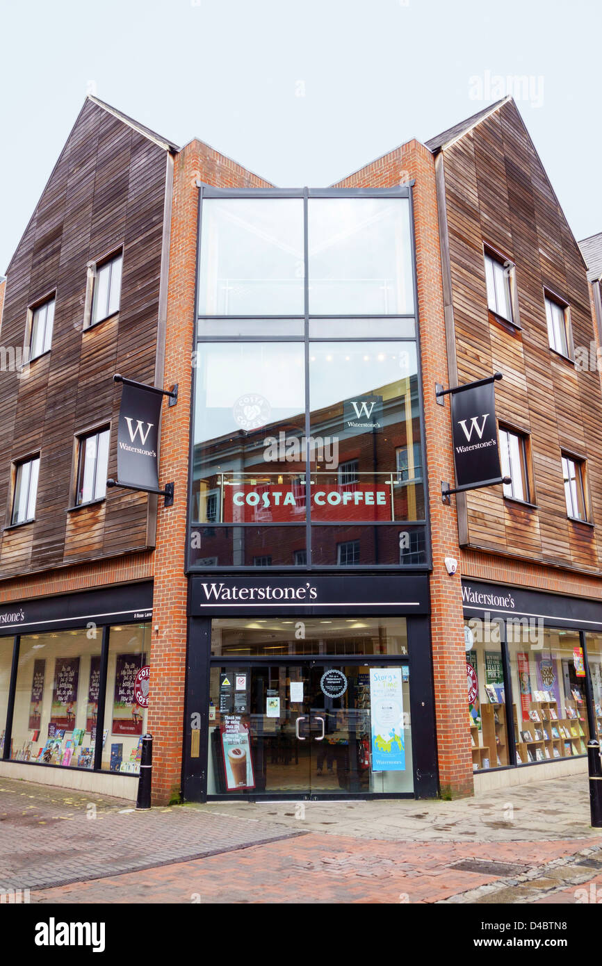 Waterstones Book Shop Rose Lane Canterbury Kent England. Costa Coffee