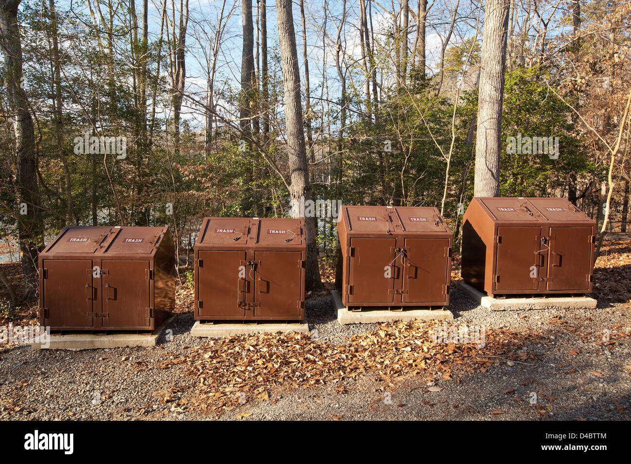 Animal Proof Trash Boxes Stock Photo Alamy