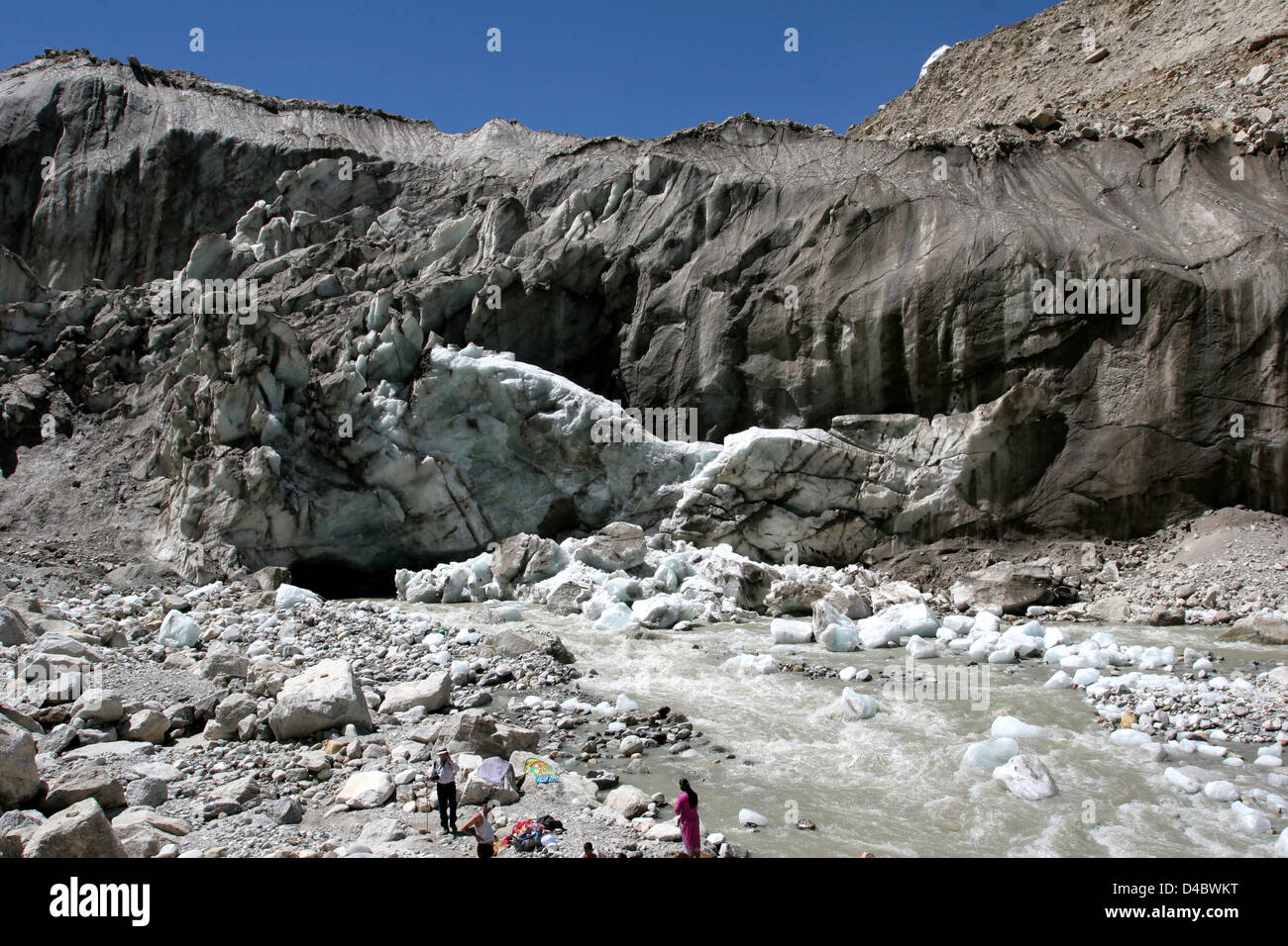 The Gangotri Glacier The Source Of The Ganges Stock Photo Alamy