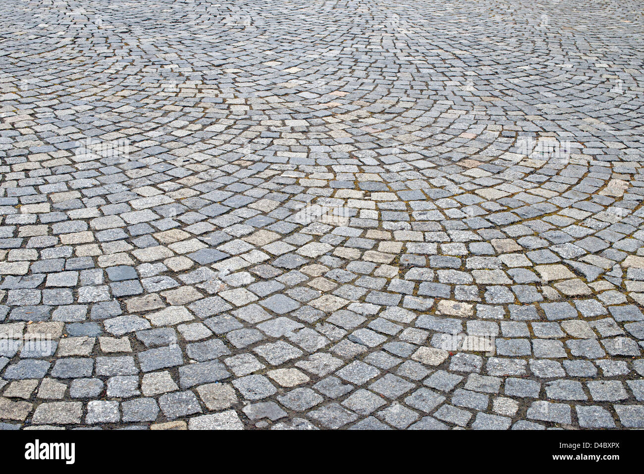 Detail of a cobbled road Stock Photo