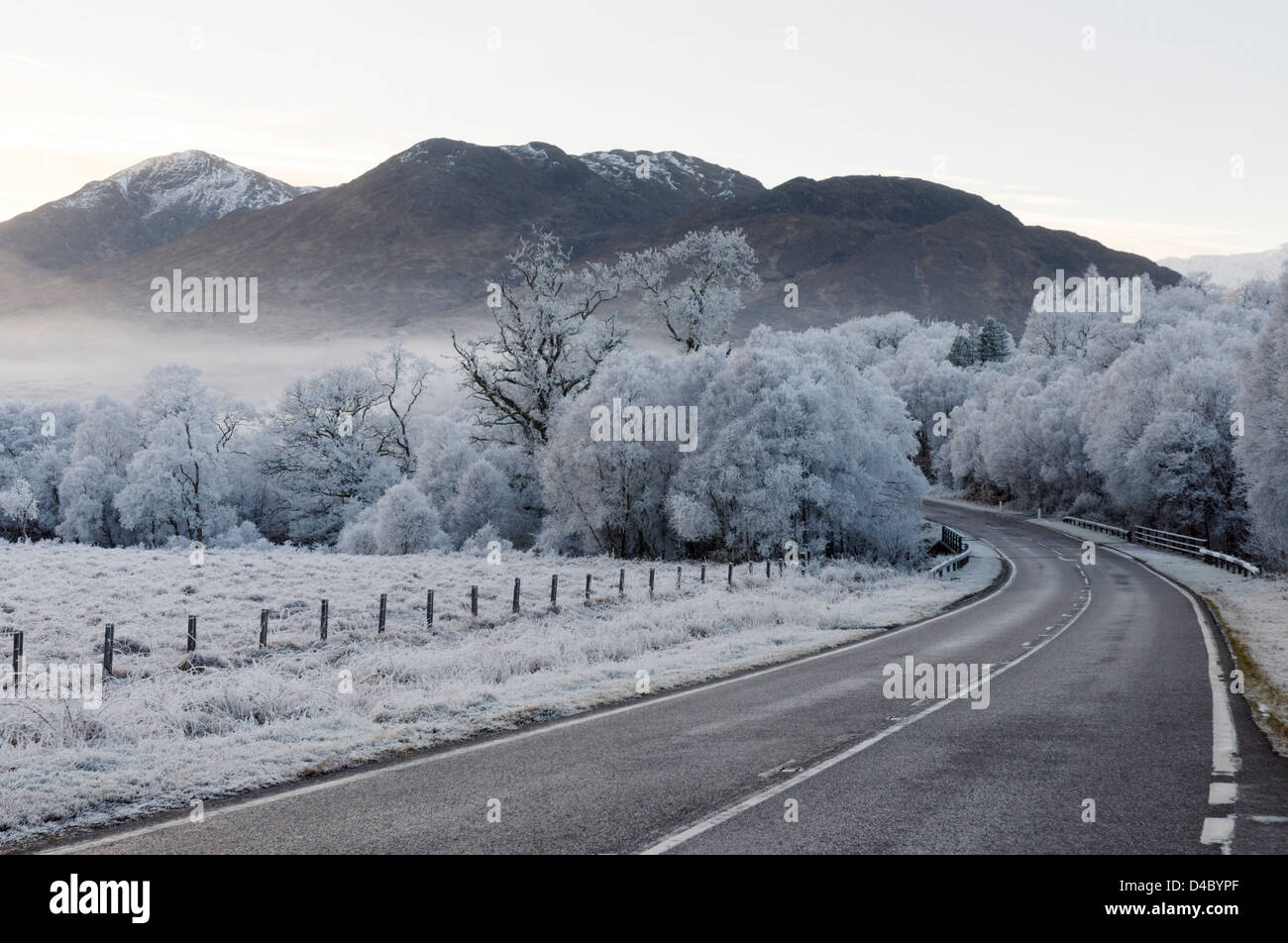 Frosty weather at Glenfinnan in the Scottish Highlands Stock Photo Alamy