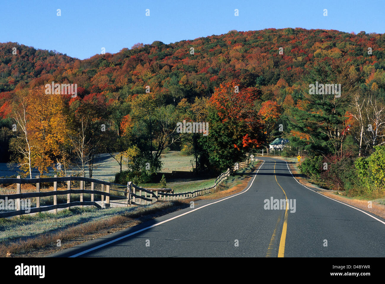 Elk280-1340 Vermont, South Woodstock, rural highway, Hwy 160 Stock Photo