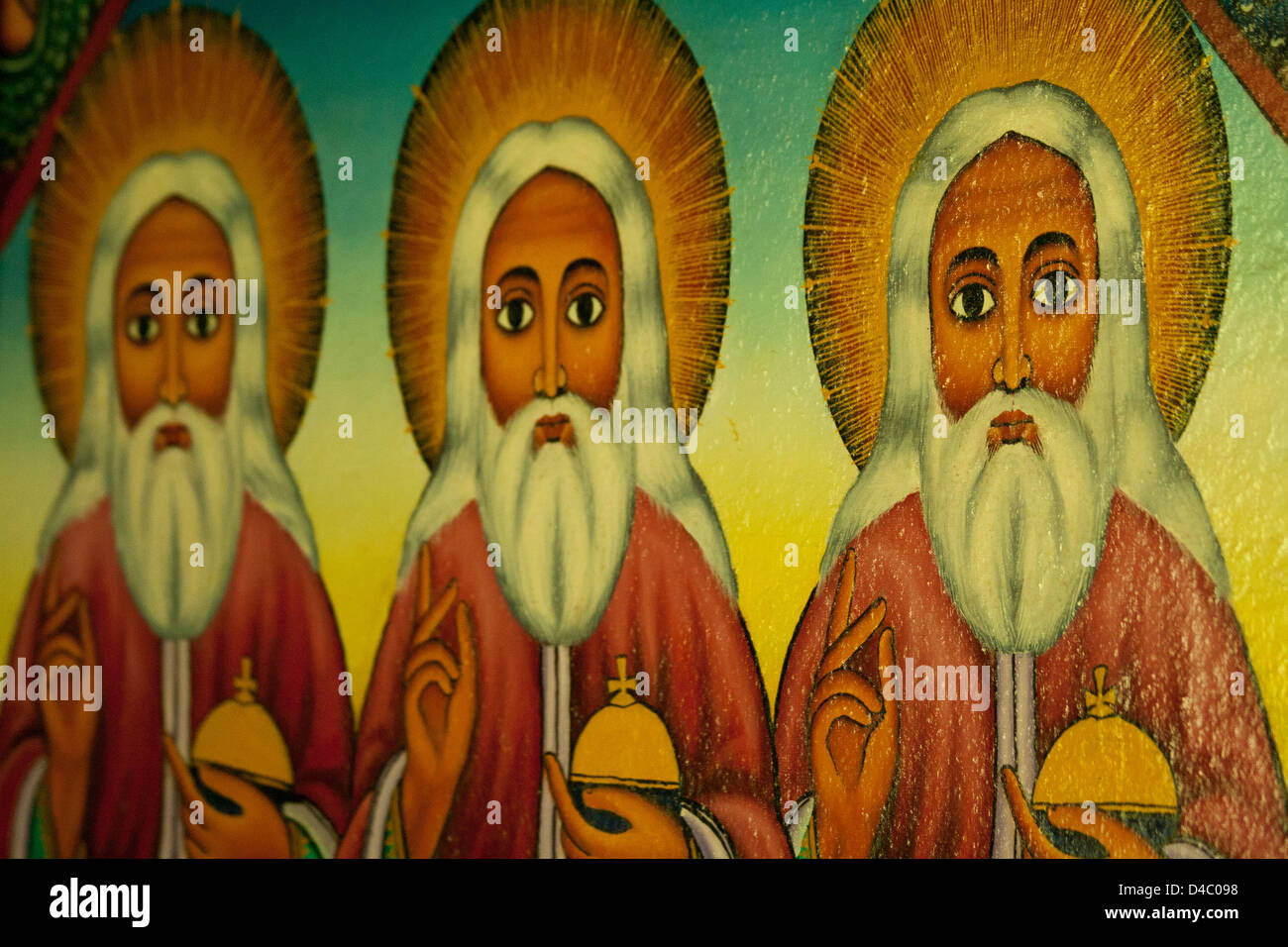 Artwork depicting the three wise men in an Ethiopian Orthodox Church Stock Photo