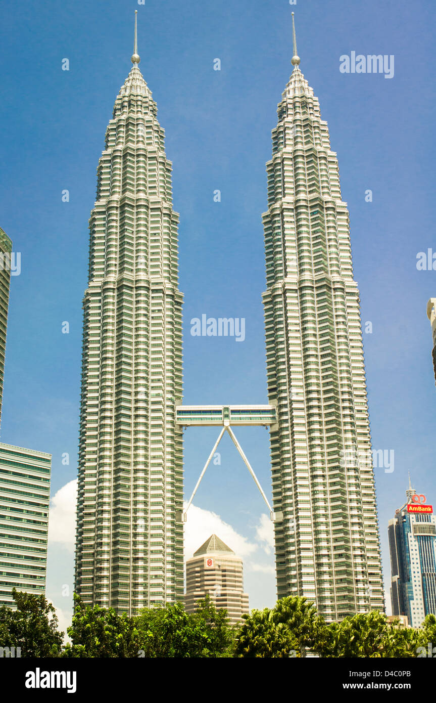 Petronas twin towers in Kuala Lumpur of Malaysia. Stock Photo