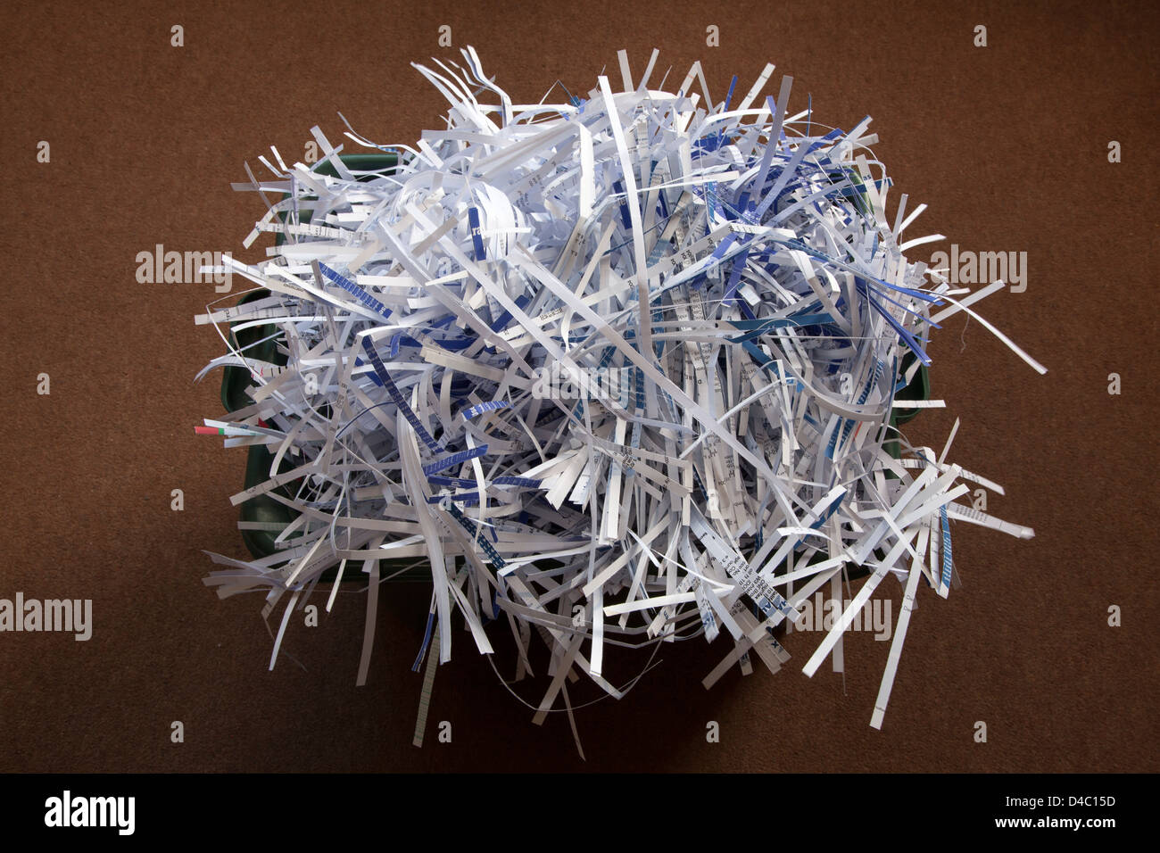 Bucket of Shredded Paper Stock Photo Alamy