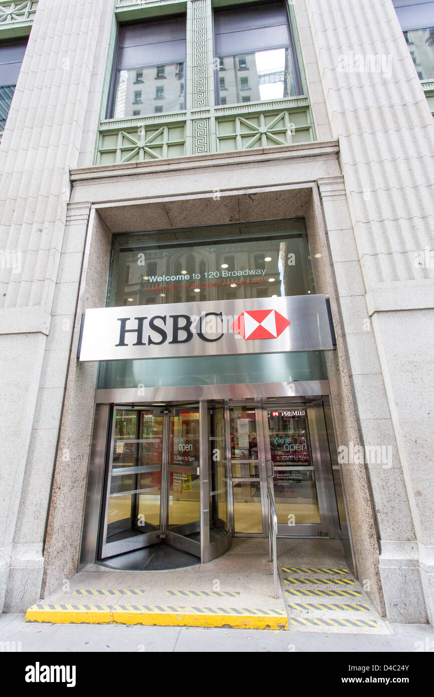 HSBC Bank store front in New York City Stock Photo