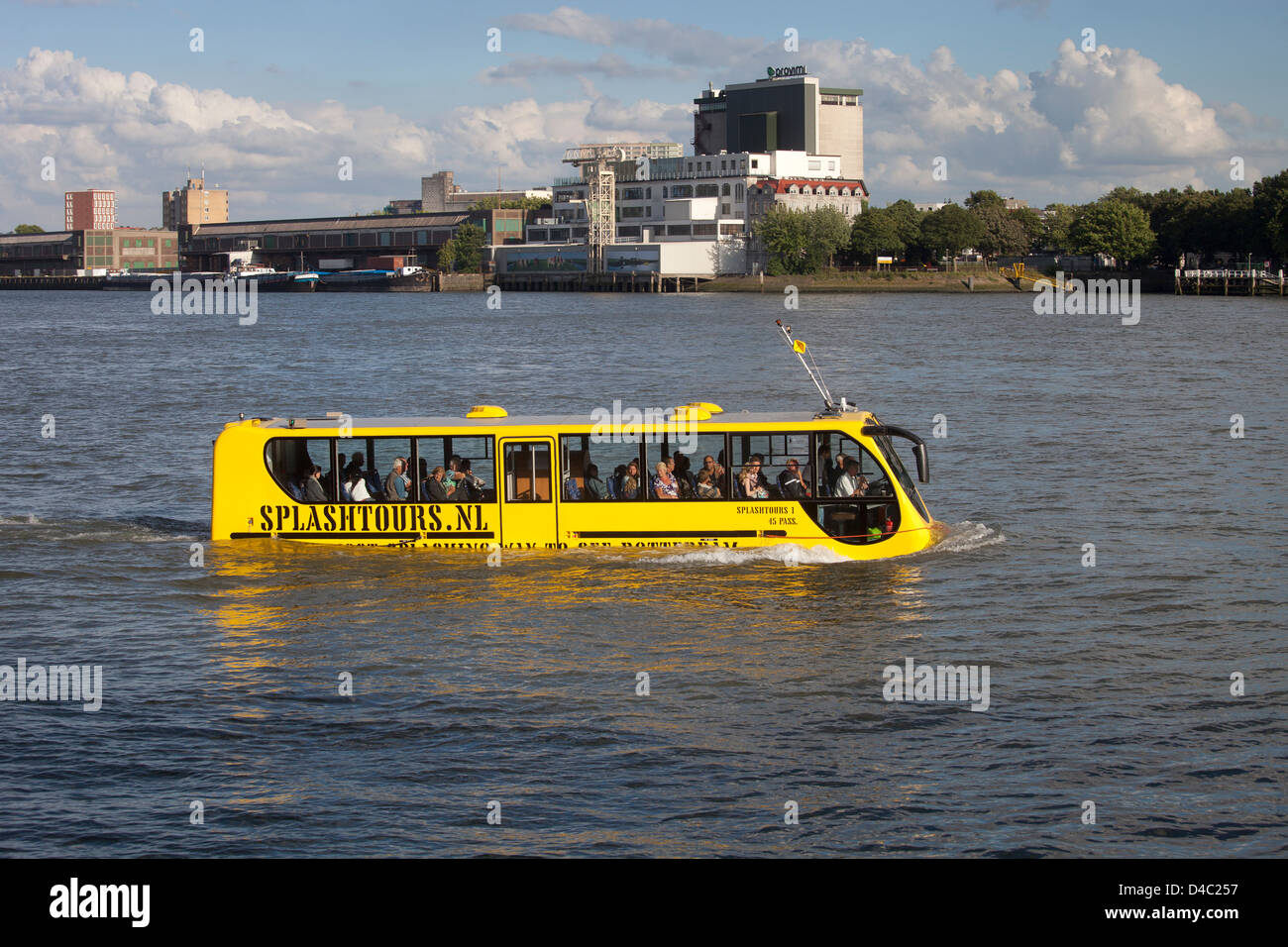 Rotterdam, Netherlands, with a city view at the Kop van Zuid amphibious Stock Photo