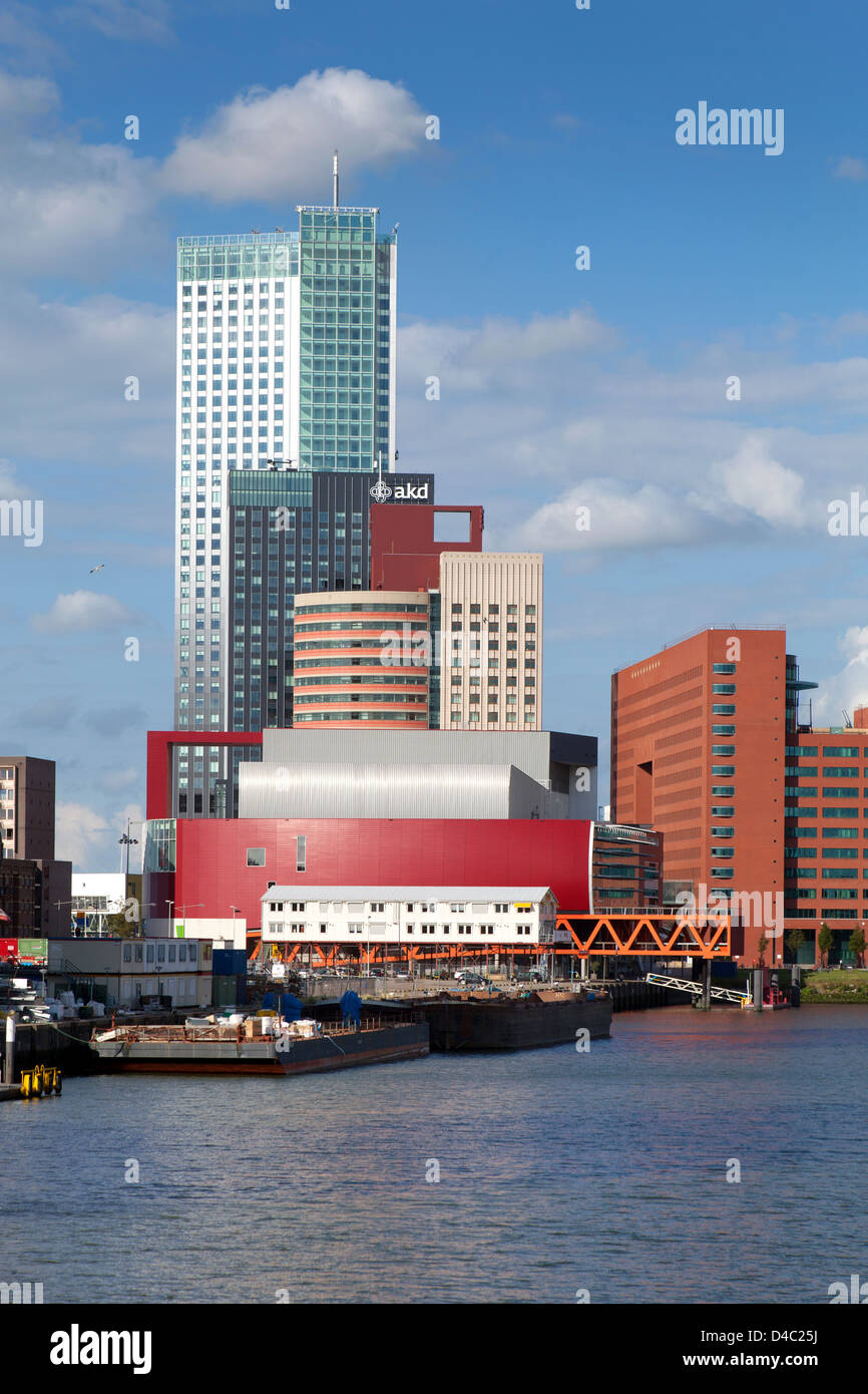 Rotterdam, Netherlands, Cityscape with modern architecture at the Kop van Zuid Stock Photo