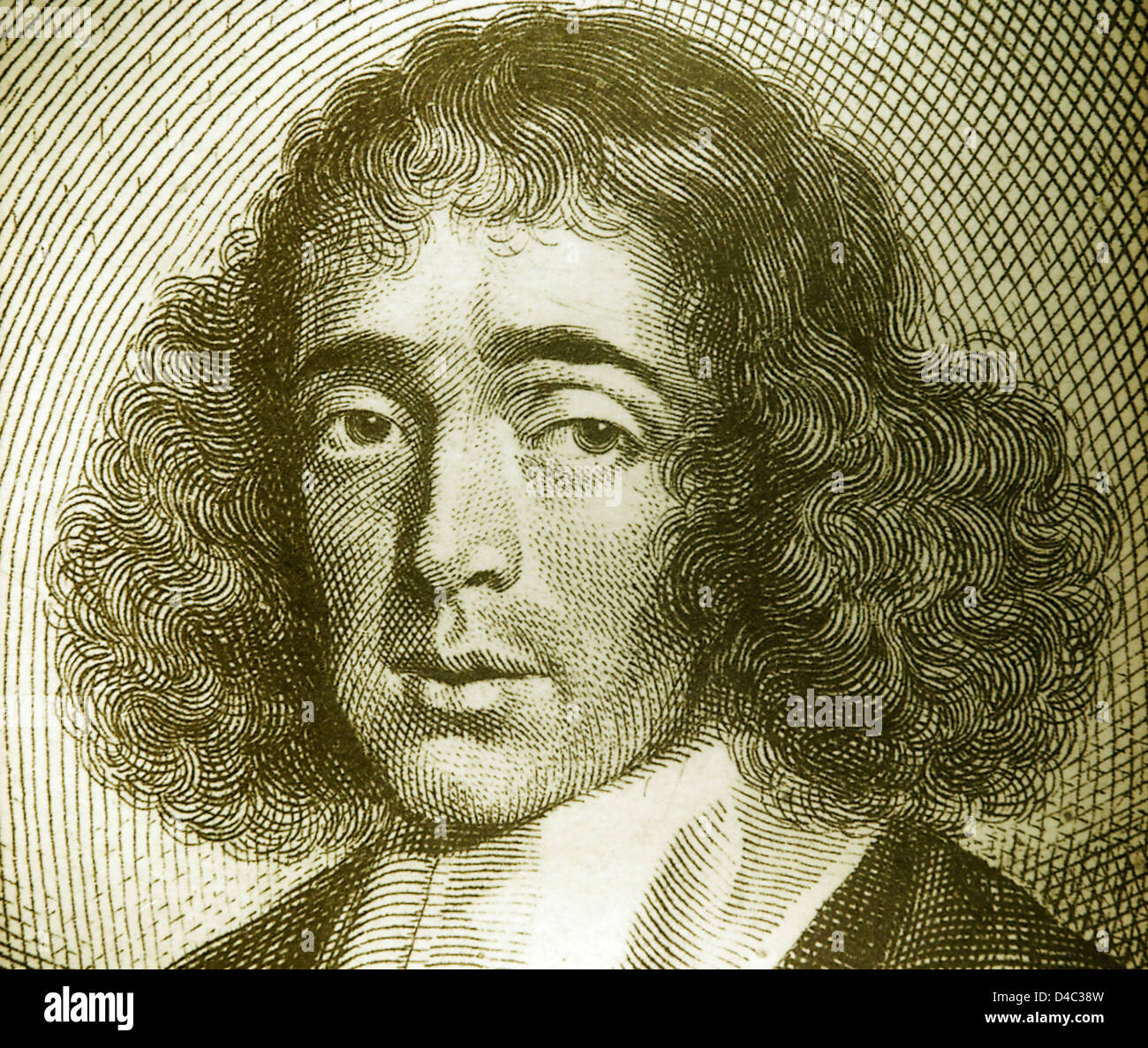 An engraving of Baruch Spinoza Stock Photo