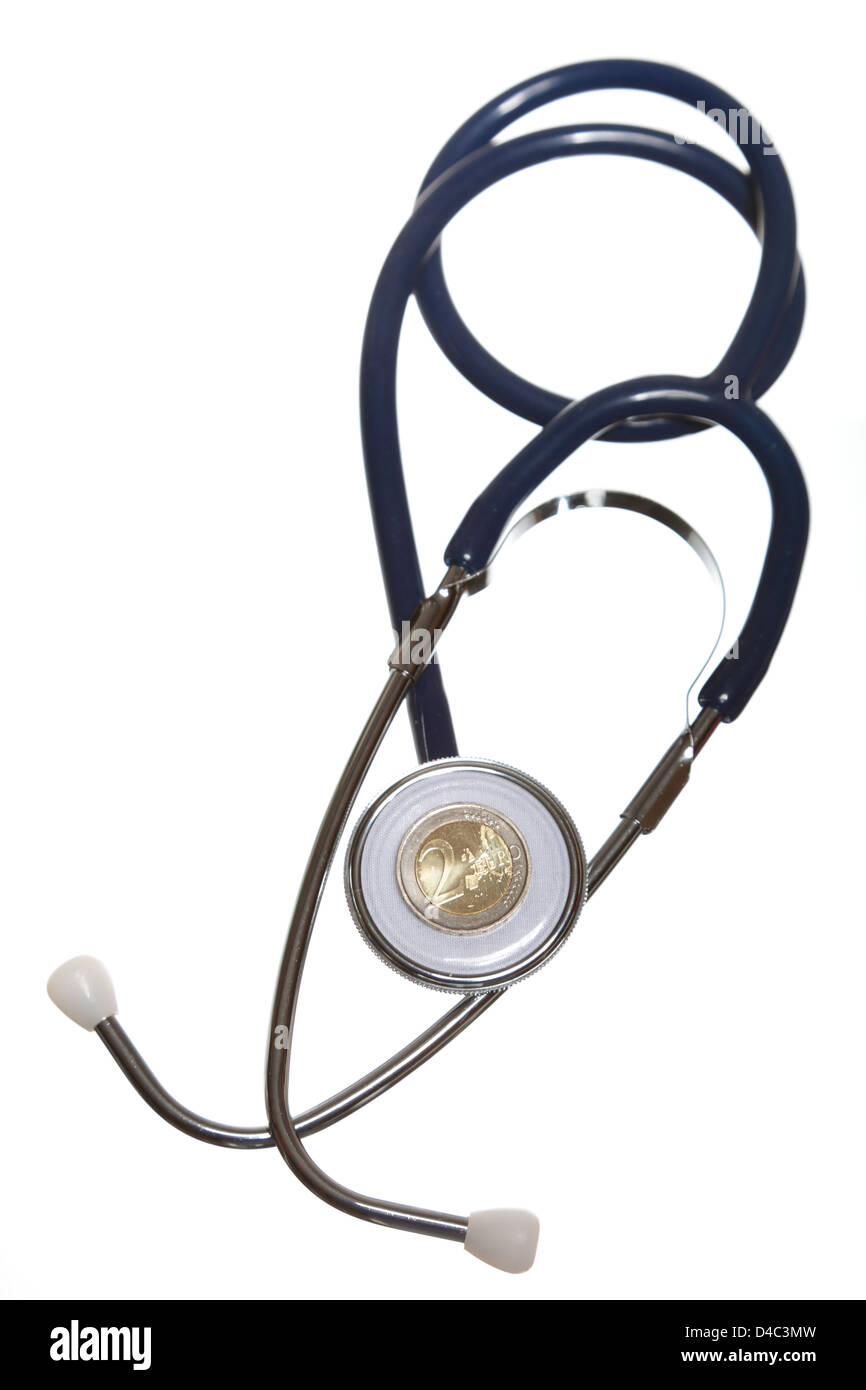 Blue stethoscope isolated on white background Stock Photo - Alamy