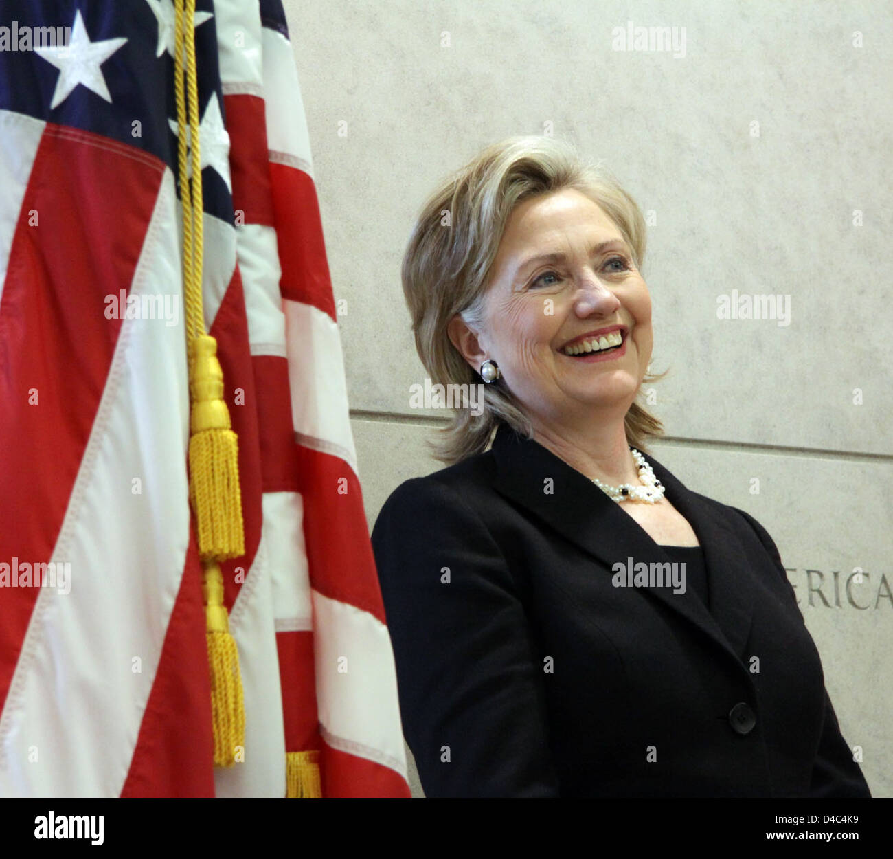 Secretary Clinton Speaks at U.S. Embassy in Ottawa Stock Photo