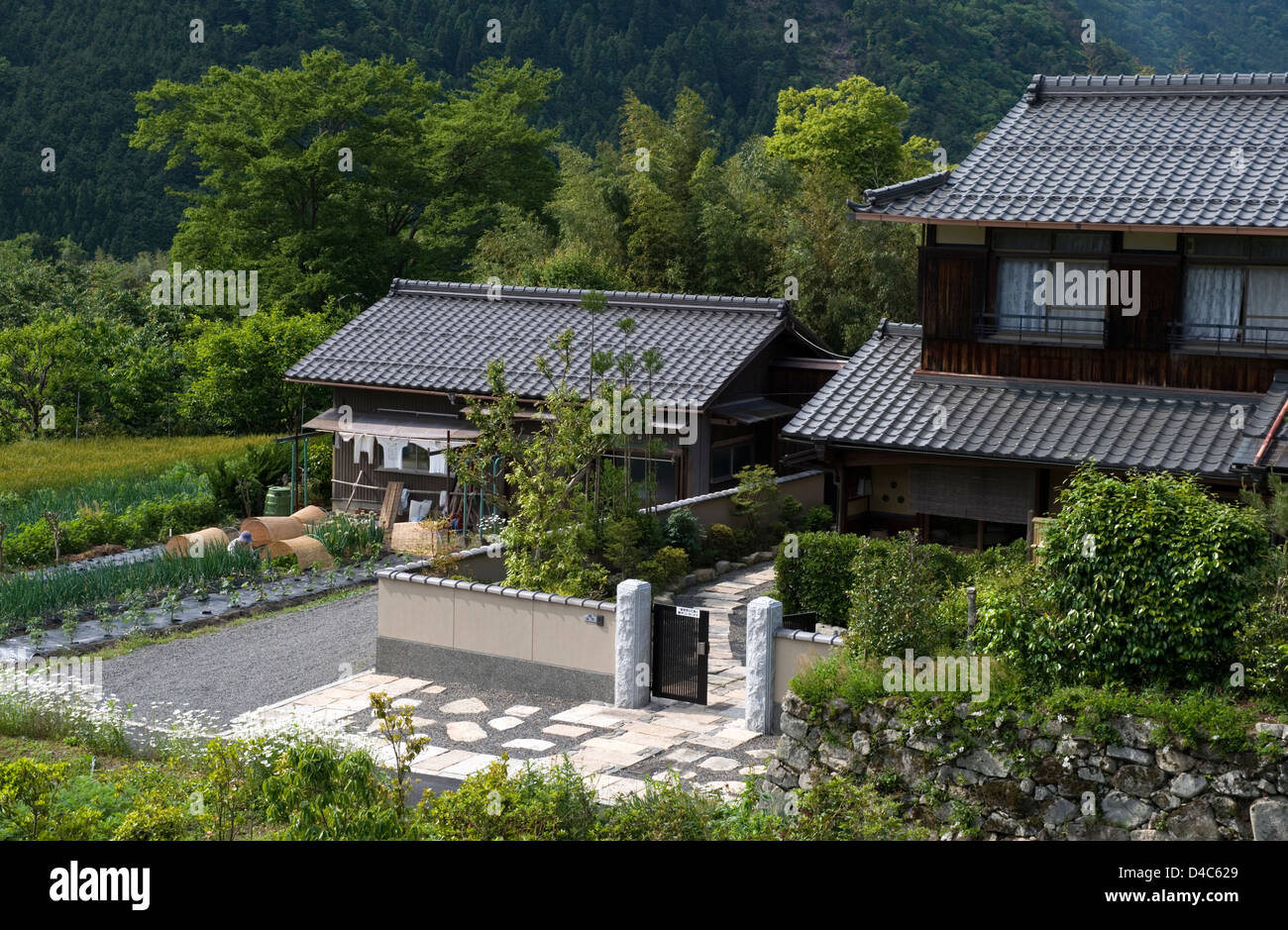 Serene natural setting of a typical residential Japanese farm house with  vegetable garden in the rural mountain village of Ohara, Kyoto, Japan Stock  Photo - Alamy