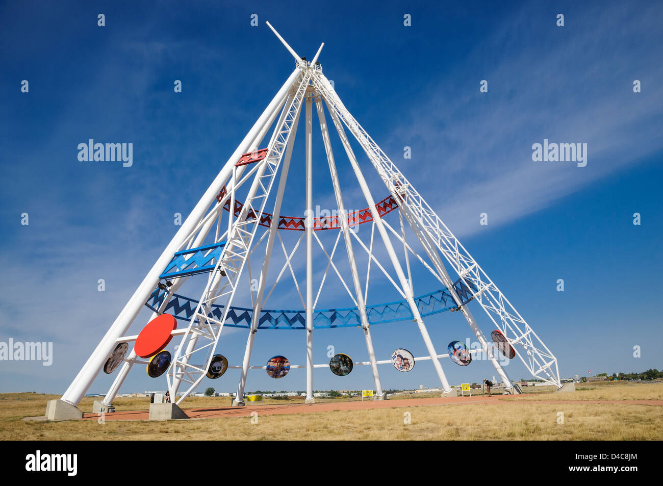 Saamis Teepee. World´s largest teepee, Medicine Hat, Alberta, Canada Stock Photo