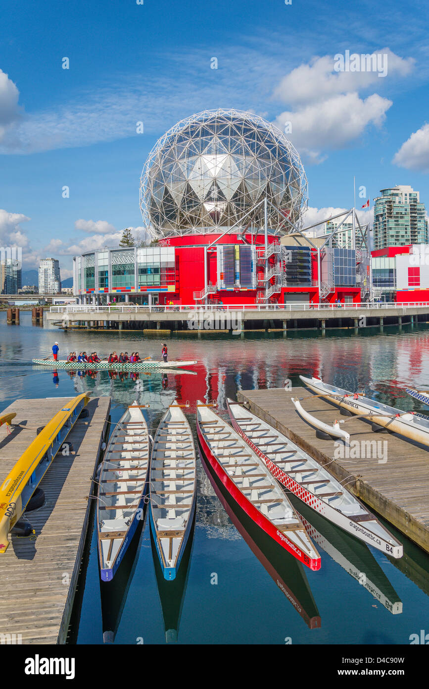 Dragon boats, Telus World of Science, Vancouver, British Columbia, Canada Stock Photo