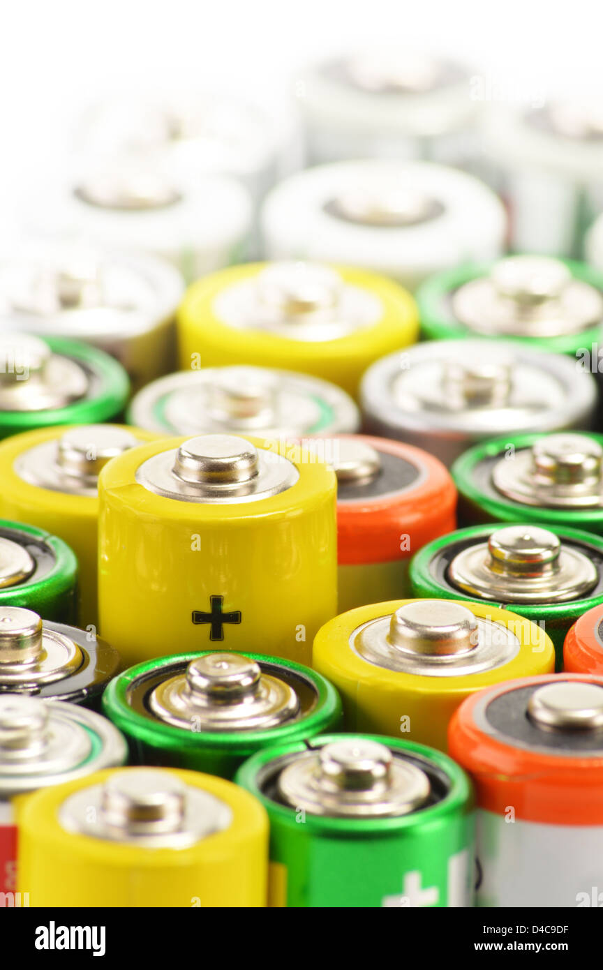 Composition with alkaline batteries Stock Photo Alamy