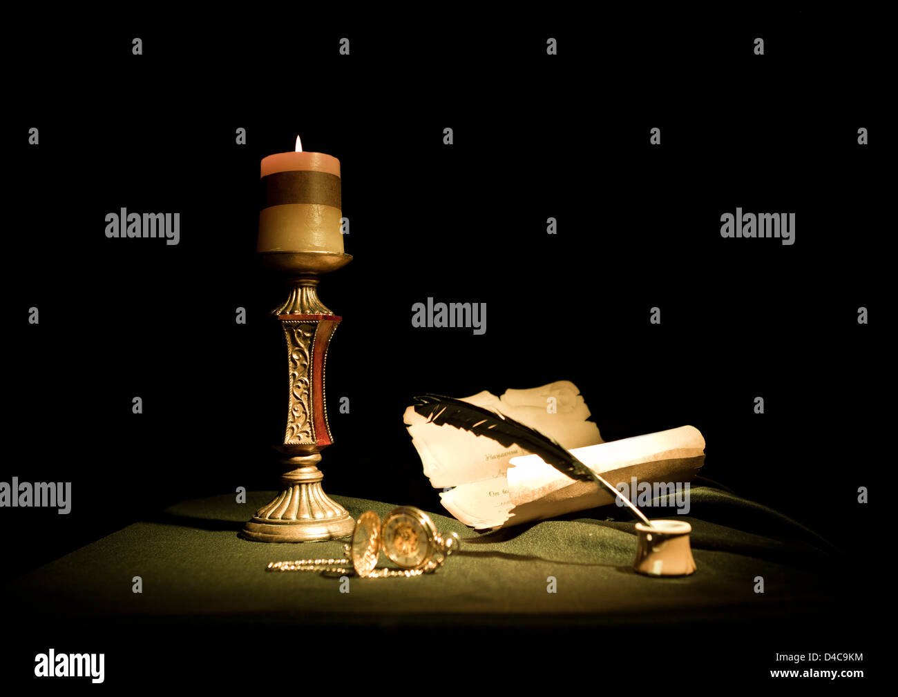 Vintage dark gothic writer still life studio shot Stock Photo Alamy