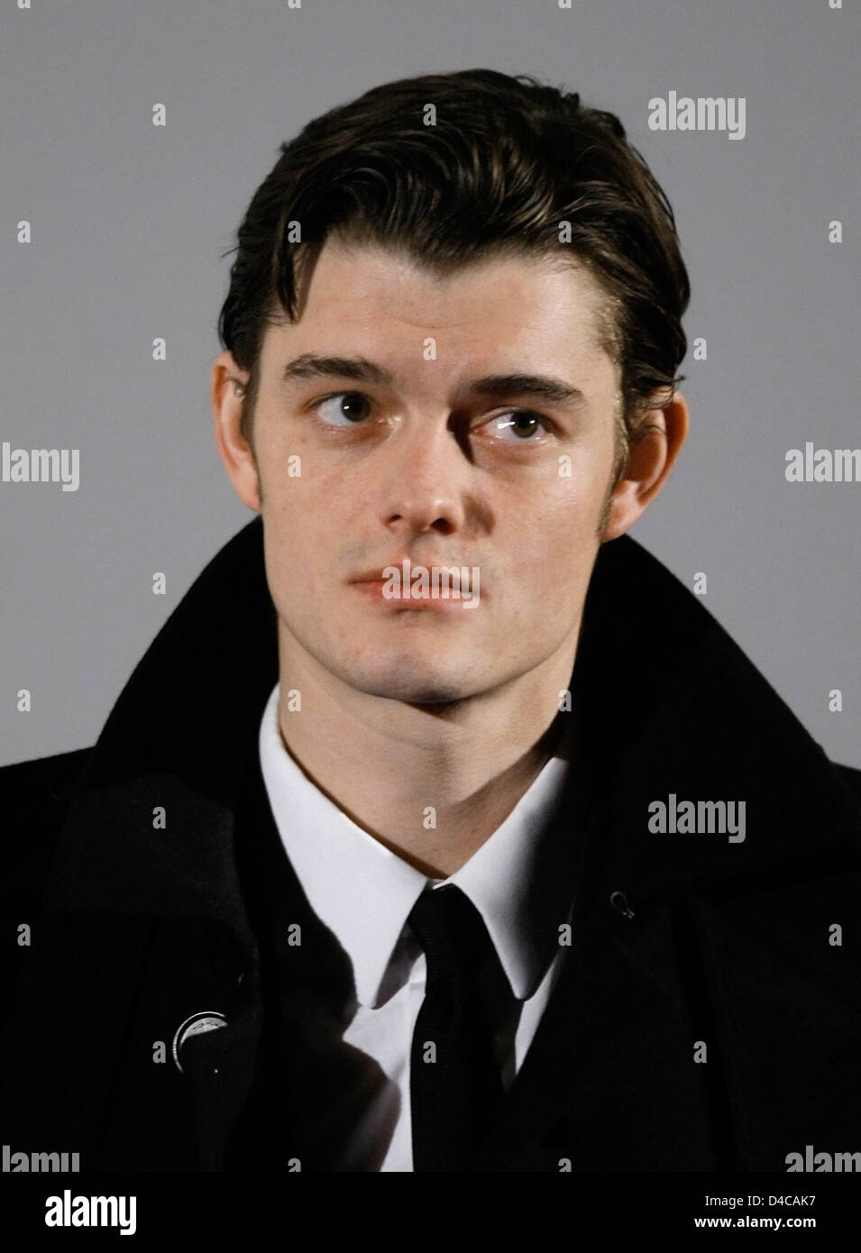 British actor Sam Riley, pictured after the premiere of 'Control' at the Kulturbrauerei's cinema in Berlin, Germany, 04 January 2008. The black-and-white biopic about Ian Curtis (1956-1980), lead singer of post-punk band Joy Division, opens at German cinemas on 10 January. Ian Curtis committed suicide in May 1980, shortly before turning 24. Photo: Soeren Stache Stock Photo