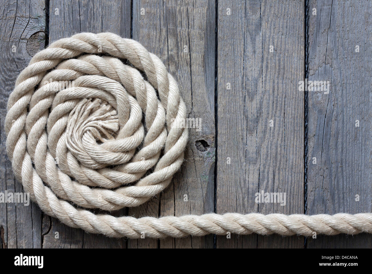 Old vintage rope and planks background abstract concept Stock Photo
