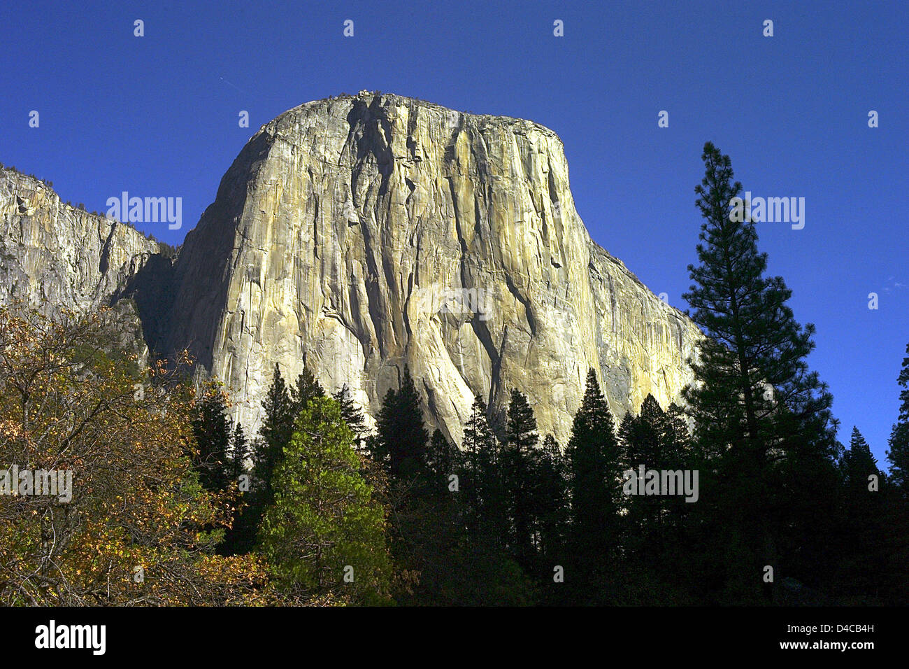 Famous rock formation 'El Captain' pictured at Yosemite National Park ...
