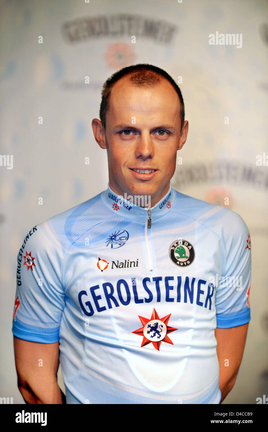 Stepan Schreck of Gerolsteiner cycling team shown in the team jersey at the  team presentation at the Gerolsteiner headquarters in Gerolstein, Germany,  15 January 2008. It will be the last presentation of