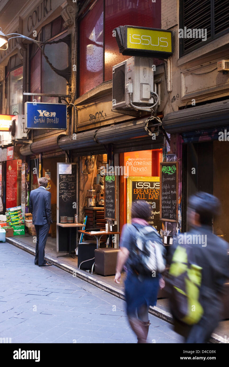 Laneway cafes at Centre Place. Melbourne, Victoria, Australia Stock Photo
