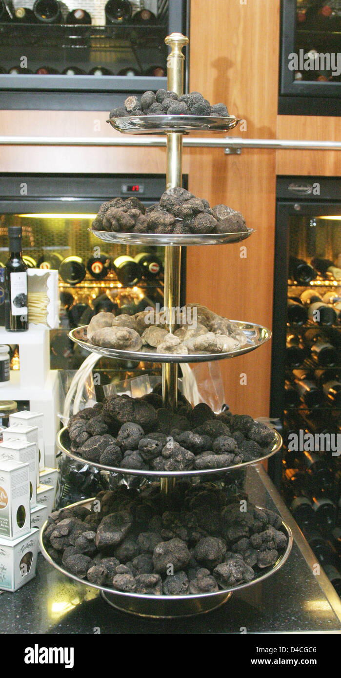 The picture shows the spectacular truffles pyramid worth 18,000 euro at