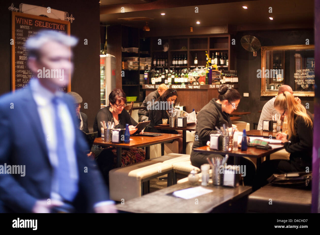 People relaxing at cafe in Centre Place. Melbourne, Victoria, Australia Stock Photo
