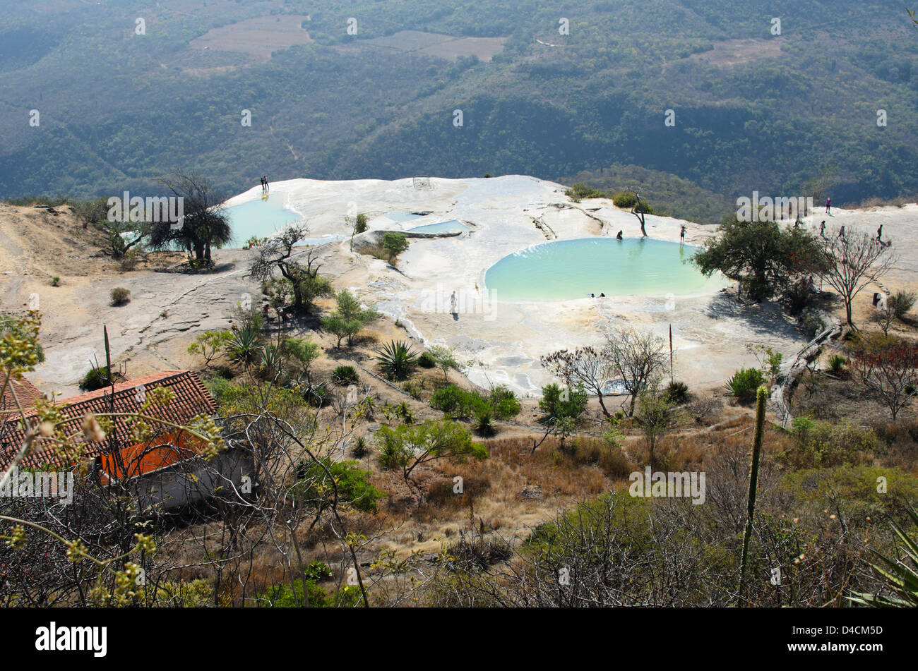 Calcium carbonate gives the water its aqua hue at Hierve el Agua