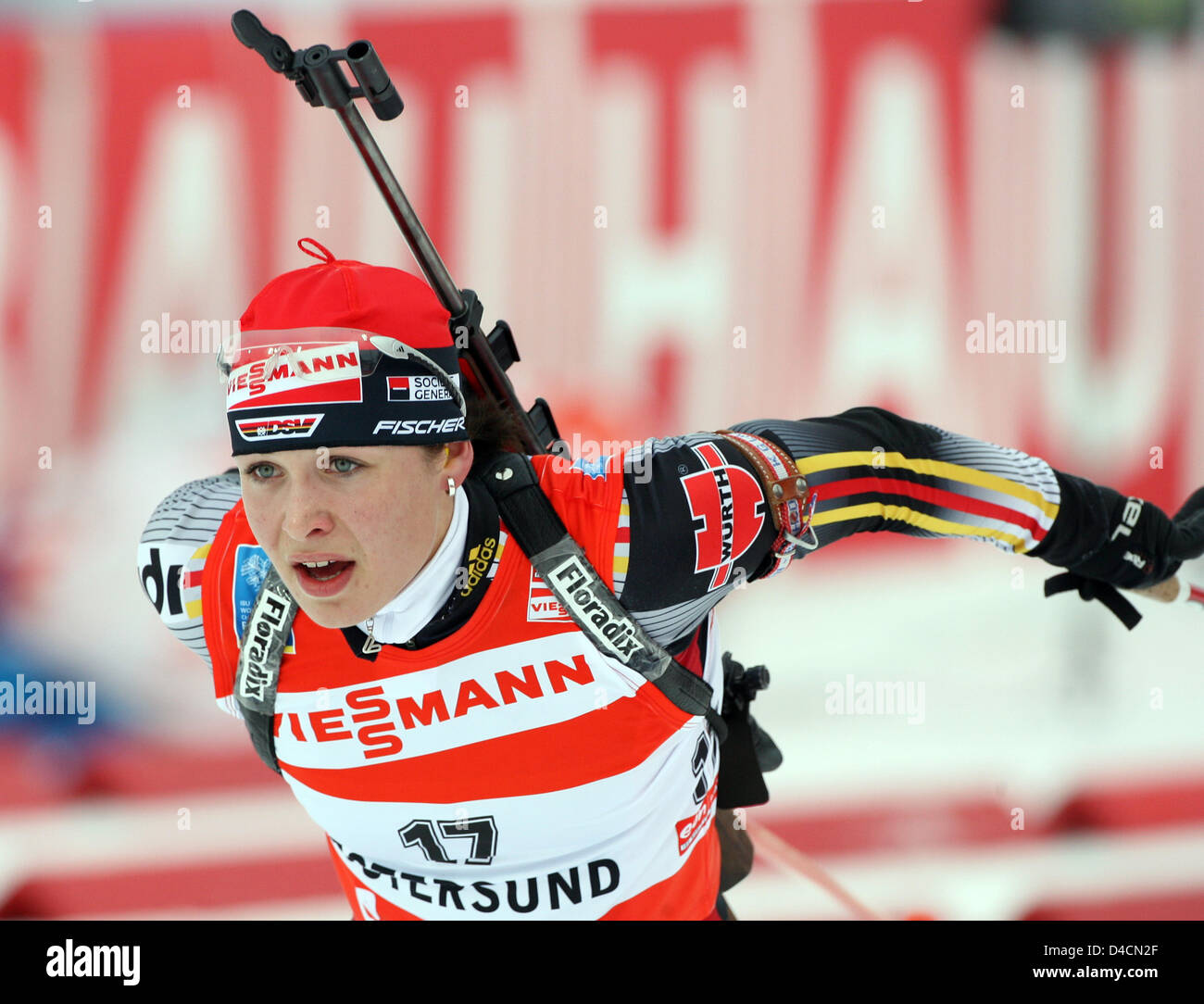 Magdalena Neuner of Germany during the 10km pursuit at the 50th ...