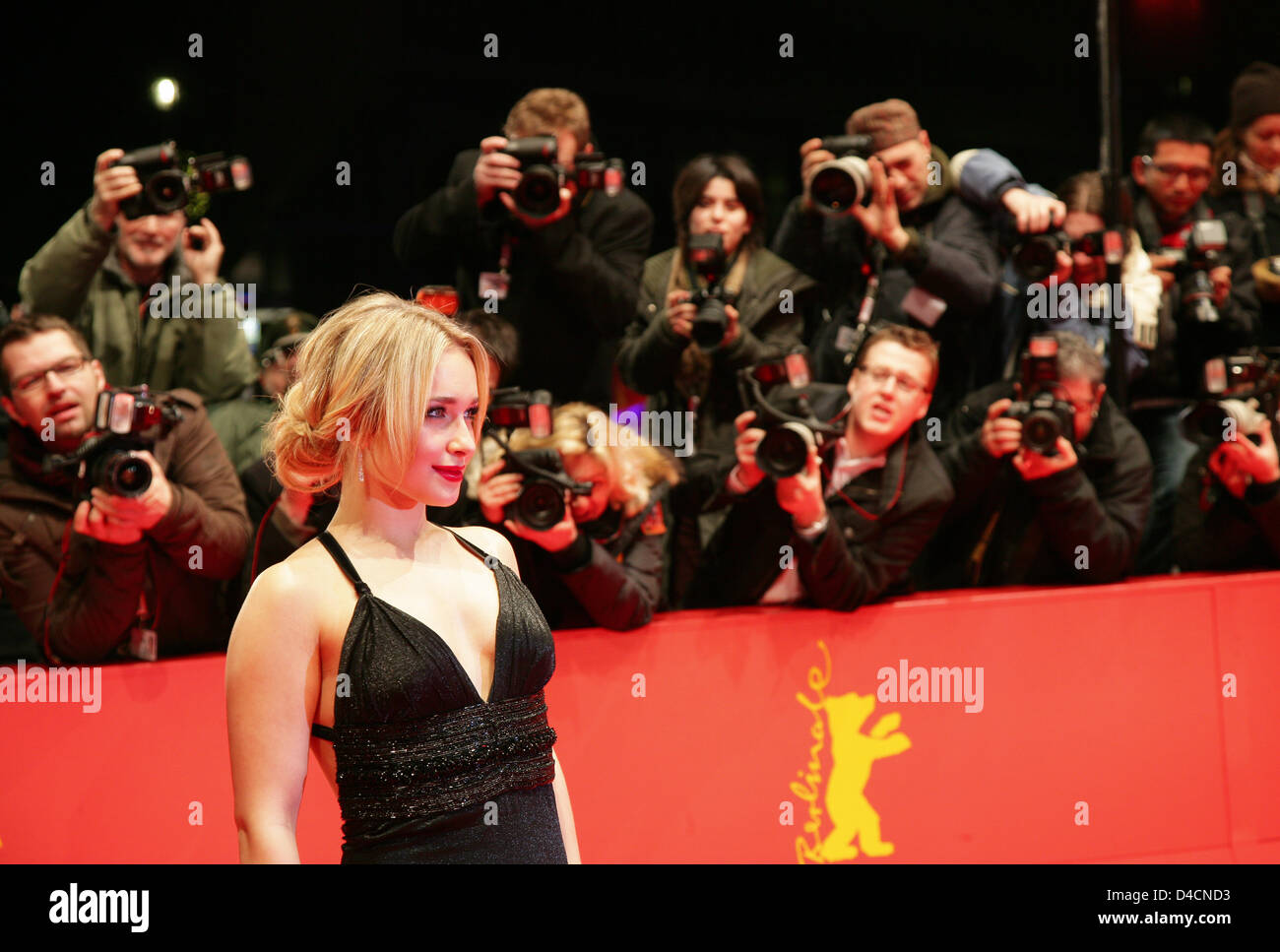 US actress Hayden Panettiere arrives for the premiere of her film 'Fireflies in the Garden' at the 58th Berlin International Film Festival in Berlin, 10 February 2008. The film runs in the competition at the 58th Berlinale. Photo: Jens Kalaene Stock Photo