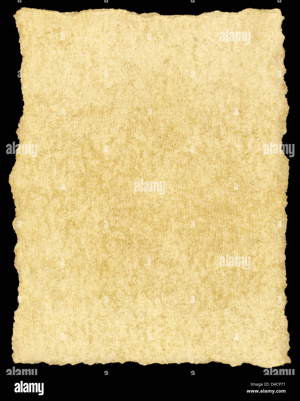 Old yellowing torn paper isolated on a black background Stock Photo Alamy