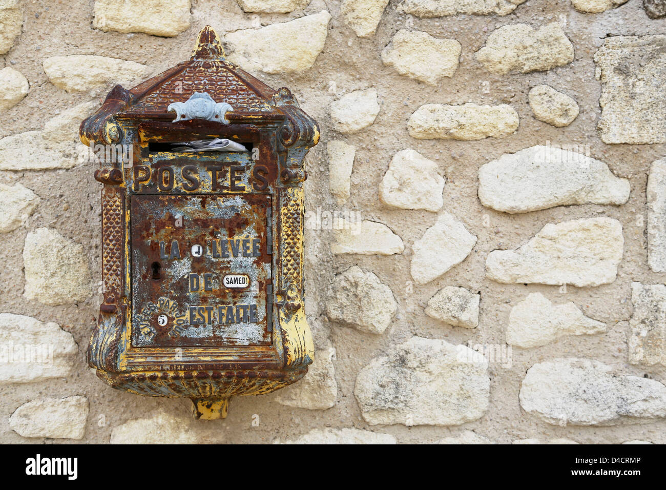Old letterbox at an abandoned house in Mouriès, Provence, France Stock Photo