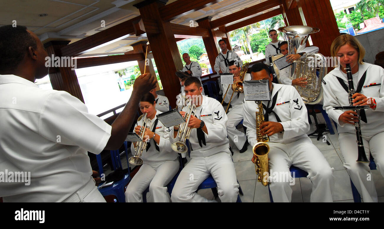 The U.S. Pacific Fleet Band Plays Stock Photo