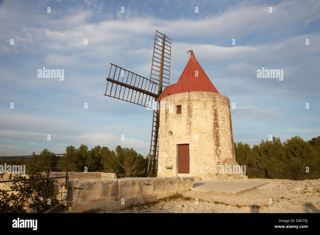 Mill of Alphonse Daudet near Fontvieille, Provence, France Stock Photo