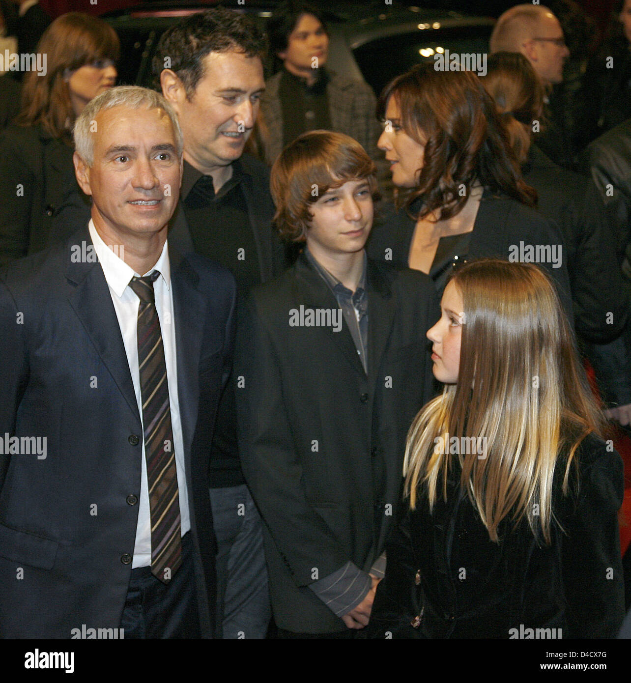 Director Roland Emmerich (L), Desiree Nosbusch her former husband