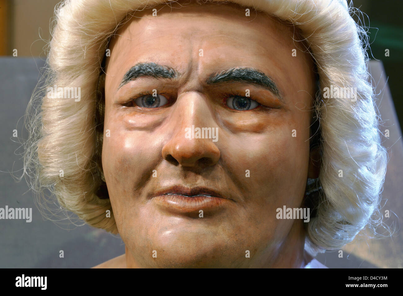 The newly reconstructed bust of composer Johann Sebastian Bach is