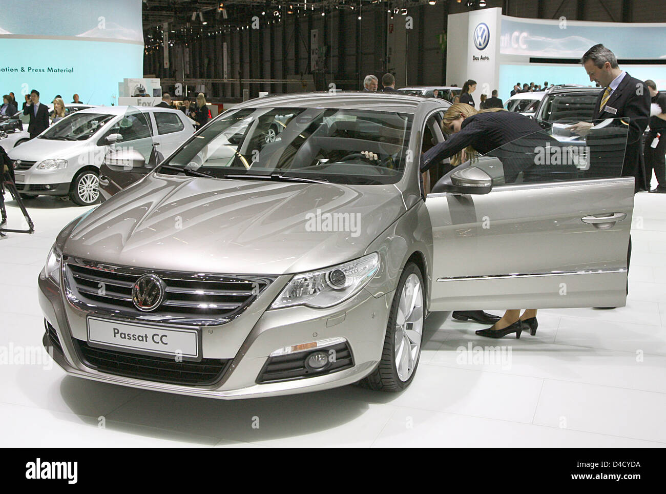 The new Volkswagen Passat CC pictured at the press day to the 78th  International Motor Show Geneva, Switzerland, 04 March 2008. Some 260  exhibitors from 30 nations showcase on 77,550 square metres