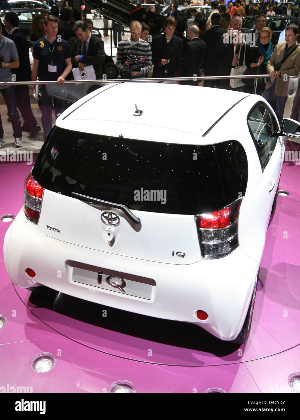 The new Toyota iQ pictured on the press day to the 78th International Motor Show Geneva, Switzerland, 04 March 2008. Some 260 exhibitors from 30 nations showcase on 77,550 square metres their latest developments at the 78th International Motor Show Geneva running from 06 through 16 March. Photo: Uli Deck Stock Photo